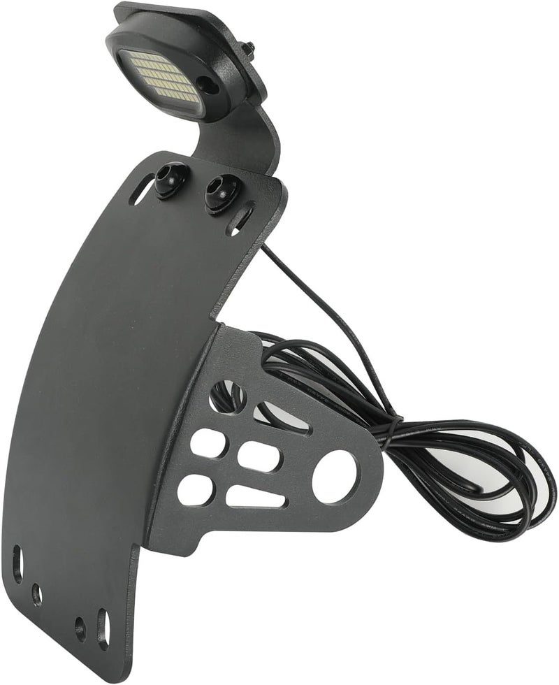 SUNPIE Add White Lights Black Motorcycle Cured Vertical Side Mount Licese Plate Tag Holder Bracket Fits All Sport Bike - Image 3